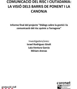 Comunicació del risc i ciutadania: la visió dels barris de ponent