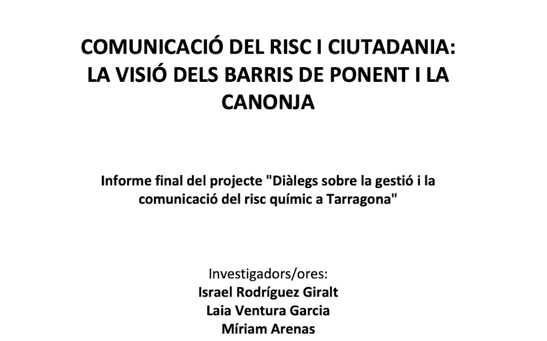 Comunicació del risc i ciutadania: la visió dels barris de ponent