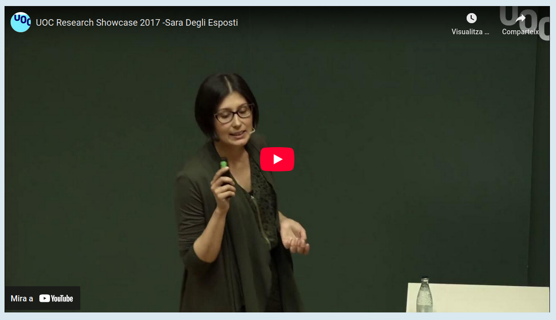 Presentación del proyecto CANDID en UOC Research Showcase 2017 por Sara Degli Esposti
