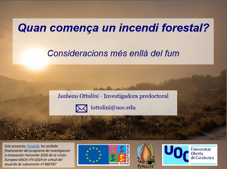 “Cuando empieza un incendio?” charla de Isabeau Ottolini en la I Jornada de voluntariado ambiental en Pego