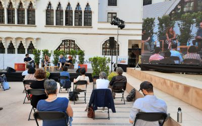 Israel Rodríguez-Giralt at the round table “Challenging a time of disasters: art and social sciences” in the Barcelona Science Biennial